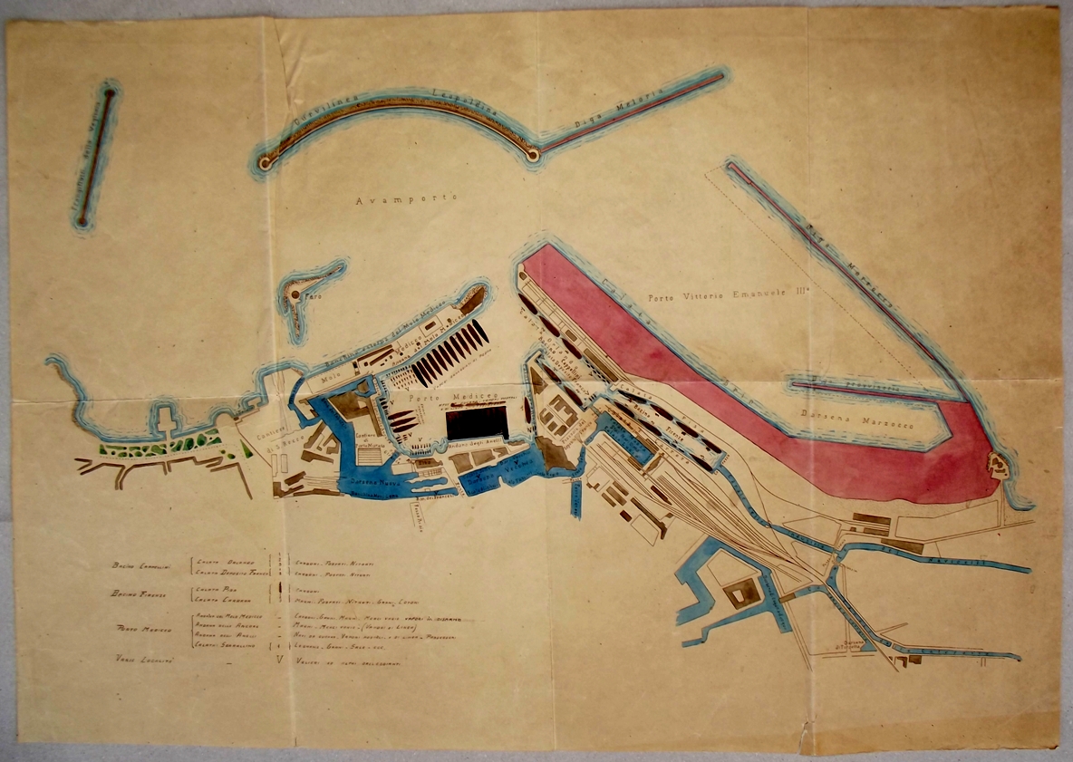 Planimetrie Porto di Livorno 1914