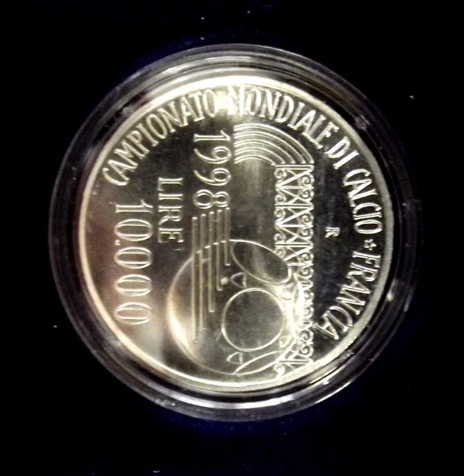 Moneta Lire 10.000 Mondiali Calcio Francia 1998
